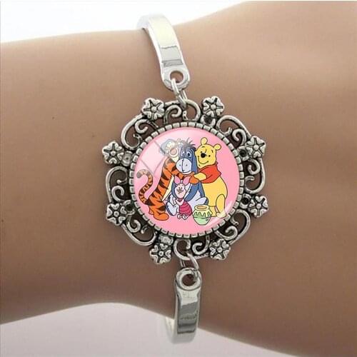 Disney Brand Fashion Jumping Tiger Bracelet Glass Lace Charm Photo Jewelry New Design High Quality Gift