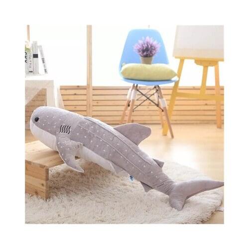 Stuffed plush toy large 100cm gray cartoon whale plush toy soft throw pillow Christmas gift b0872