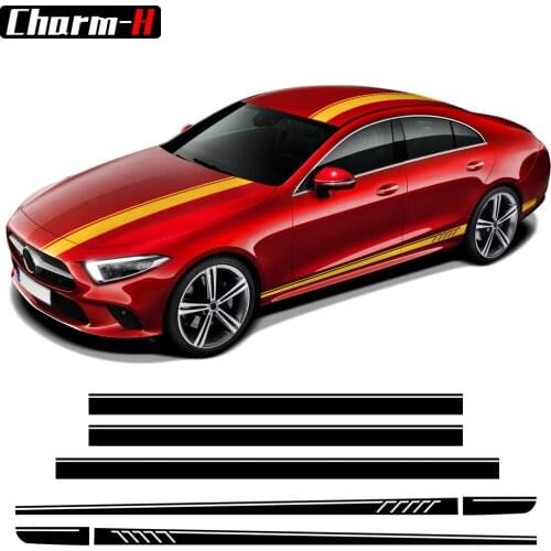 507 Style Door Side Skirt Bonnet Racing Stripe Decal Sticker for Mercedes Benz CLS Class W219 C219 W218 C218 X218 C257 CLS63 AMG