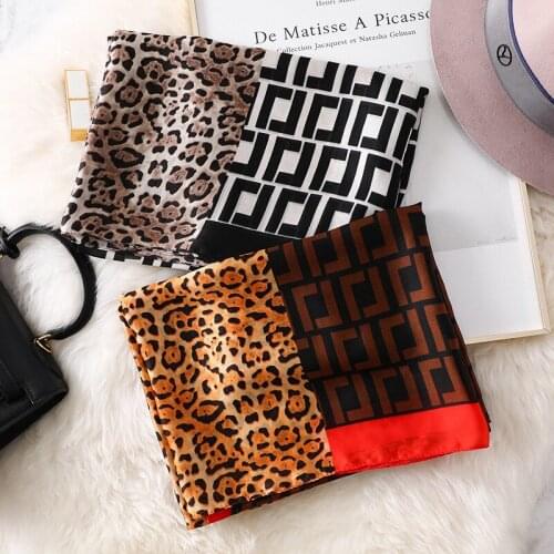 KOI LEAPING 2019 new fashion leopard print scarves female outside holiday silk scarf beach beach towel Sunscreen long scarf