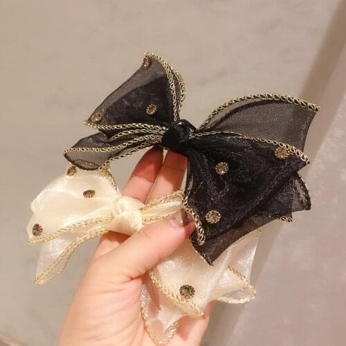 New Lace Shiny Bow Hairpin for Girls Spring Clip Cute Headdress Hair Clips Hair Bows Butterflies Women Hair Accessories