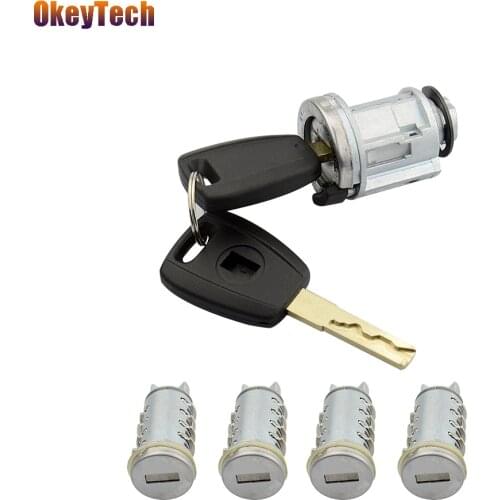 Okeytech SIP22 Blade Lgnition Lock Set Key For Fiat Car Milling Lock Original Car Modified Car Door Cylinder Car Key Trunk Lock