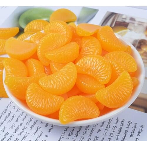10pcs 17*26mm Cute Flatback Resin Soft Orange Slice Charms Pendants For DIY Fruit Decoration Hair Keychain Phone Case Accessory