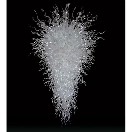 Transparent White Warm Blown Glass Chandeliers UL CE Certificate LED Bulbs Large Lamps