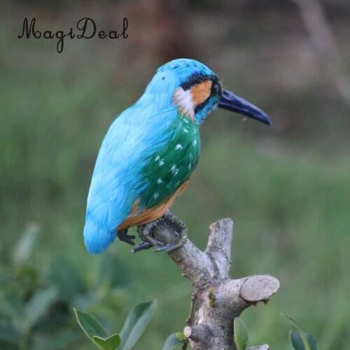 Realistic Kingfisher Bird Figurines Decor Garden Ornaments Statue Tree Decor Interior Indoor Bonsai Decorations