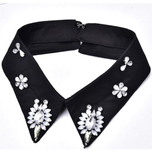 Luxury Detachable Collar For Women Fashion Party Accessories Lady Fake Collar With Glitter Rhinestones Pearl Detachable Collar