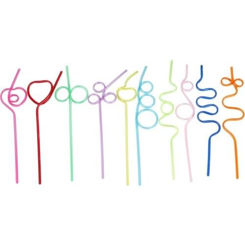 Crazy Loop Straws, (Pack of 50) Crazy Silly Colorful Reusable Drinking Straws Mega Pack BPA and PFOA Free
