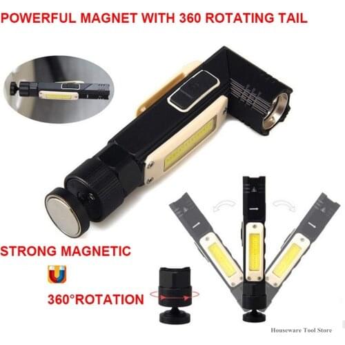 Led Flashlight Handfree Dual Fuel 90 Degree Twist Rotary Clip 600LM Waterproof Magnet Mini Lighting LED Torch Outdoor N7