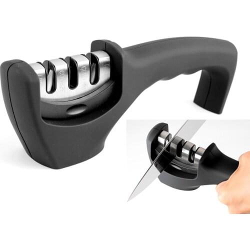 XITUO Knife Sharpener for Ceramic, Steel, Straight and Serrated Knives & Scissors - Diamond/Tungsten/Ceramic Sharpening Blades