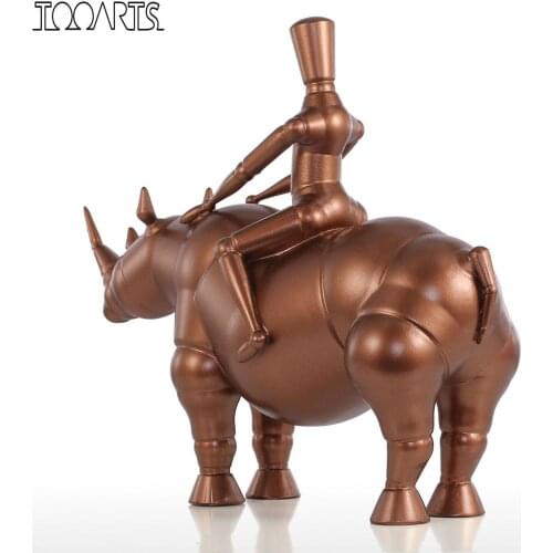Tooarts Tomfeel Tooarts Rhinoceros Knight Modern Sculpture Resin Knight Figurine Home Decoration Accessories Resin Miniatures