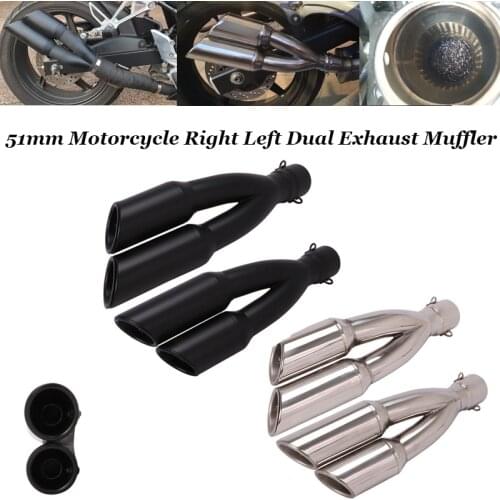 Universal Motorcycle Exhaust Muffler Dual Side Left Escape Moto For Cafe Racer Ninja 250 Mt07 R6 S1000Rr Er6N Fz1