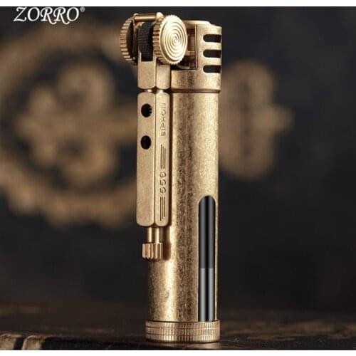 Vintage Pure Copper Kerosene Lighters Retro Metal Petrol Old Trenches Lighter Visible Bunker cigarette Lighter Smoker Gift