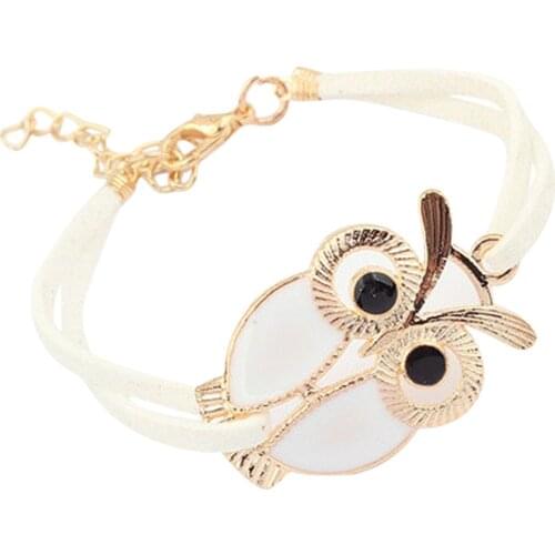 New Fashion Womens Girls Vintage Owl Decoration Faux Leather Bracelets Brand High Quality