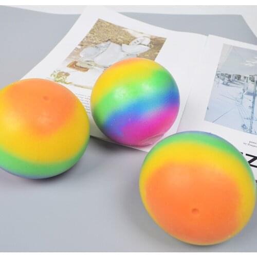 1PCs 7cm Stress Balls Rainbow Colorful Soft Foam PU Squeeze Squishy Balls Toys for Kids Children Adults Stress Relief Funny Toys