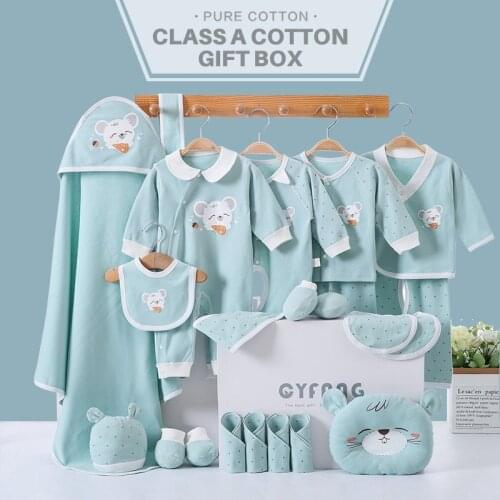 18/20/22pieces Baby Sets Baby Boys Girls Spring 100% Cotton Clothing Suits 0-12M Baby Gift Newborn Clothes Outfits Without Box