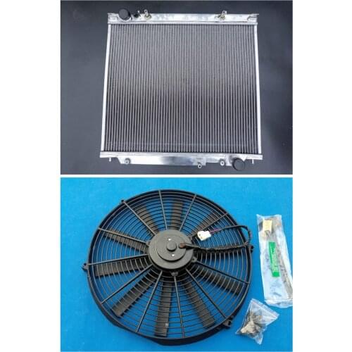 Hot Selling 2 Row Aluminum Radiator + Fan For MITSUBISHI DELICA SPACE GEAR 2.5 2.8 1994-2005 94 95 96 97 98 99 00 01 02 03 04