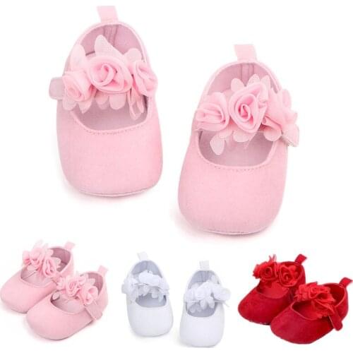 2020 Fashion Baby First Walker Shoes Kids Girls Baby Party Ballerina Shoes Infant Flower Rhinestone Casual Shoes