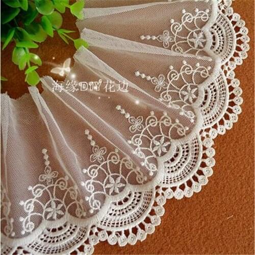 5Yards The new Japanese and Korean manual diy gauze lace trim embroidery lace accessories nation wide 12cm