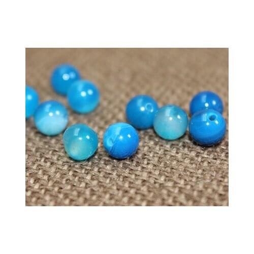 Free shipping 10pcs/lot 8mm blue stripe agate buttons Agate jade crystal cheongsam ethnic Chinese wind button silk shirt button