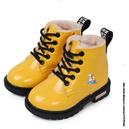 Disney Martin Boots New Girls Botas Kids Frozen Boots Kids Princess Elsa Snow Boots Stitch Children Winter Footwear