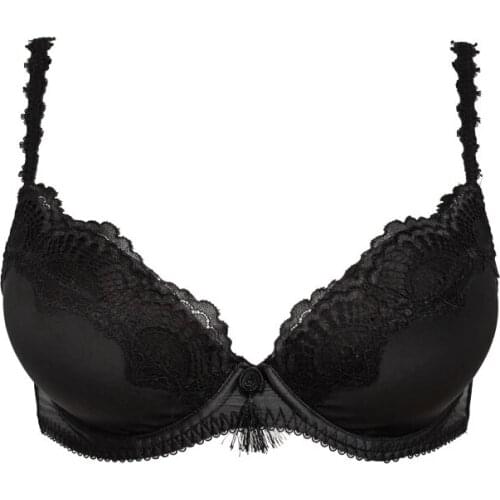 High Quality Womens Comfortable Black Tassel Lace Underwire Push Up Sexy Bra for Female, Underwear Lingeries Gift BRB081
