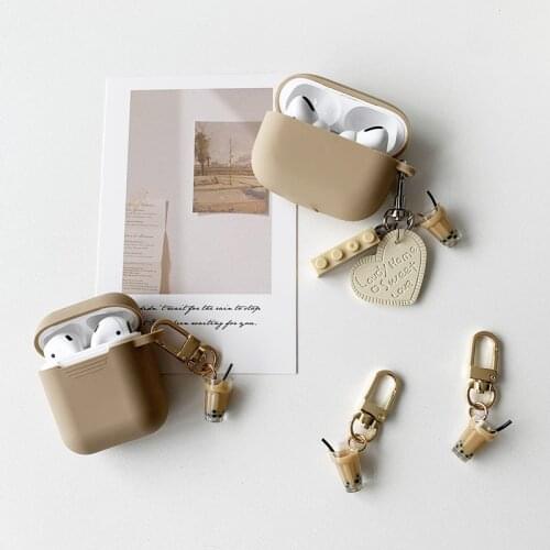 Silicone Earphone Case for Airpods 1 2 Pro Case Shockproof Bluetooth Wireless Protective Cover With Key Chain for Apple Airpods