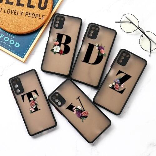 Initial Letter A Z Phone Case For Xiaomi Redmi 9 A 9C 9T Case Hard PC Coque For Xiaomi Mi 11 Lite Ultra Poco X3 Pro F3 M3 Cover