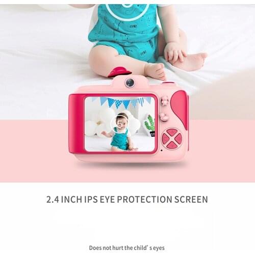 Kids Digital Camera 2.4 Inch Screen Birthday Gifts for Girls Age 3-10 Pink