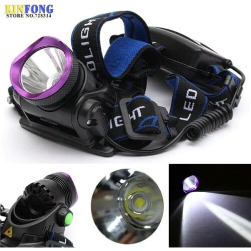 DHL UPS Fedex 100pcs/lot Real 1000LM XM-L2 T6 LED Focus Headlight Rechargeable Headlamp Head Light Torch Bike Bicycle Light