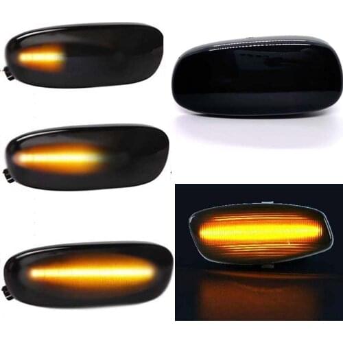 Dynamic LED Side Marker Fender Blinker Signal Light For Subaru Impreza 93-01 Smoke Lens Sequential Turn Signal Light Lamp 2pc