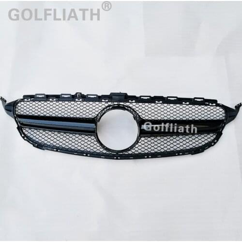 For W205 Silver black Front Grill Grille for Mercedes-Benz C-class W205 C180 C220 C250 C300 C350 C400 2015-2016