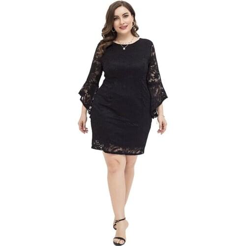 Oversized Elegant Summer Dresses For Women 2021 Lady Lace Light Soft Party Midi Mini Dress Female Clothes Skirt Black Fat Wear
