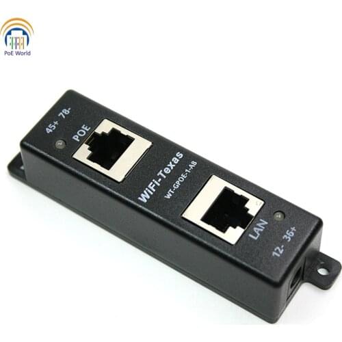 Gigabit Power Over Ethernet Injector Passive PoE Injector PoE Plus Linker for 802.3at PoE+ ModeA B with Dual DC inputs