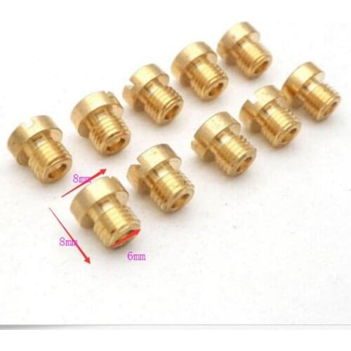 10pcs M6 Thread Carburetor Main Jet Kit 98 102 105 108 110 112 115 120 125 130 Size Replacement for GY6 125cc-150cc