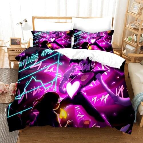 Cartoon Undertale Bedding Set Game Duvet Cover Set Kids Boys Bed Quilt Cover Bedroom Decor Bed Set Queen King Size Home Textile
