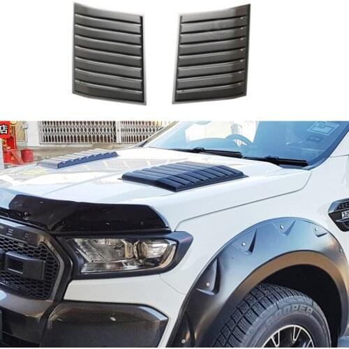 Matt Black/Carbon Fiber Color ABS Small Hood Scoop Car Protection Kit Abs Black Bonnet Fit For Ranger T6 T7 T8 2012-2021
