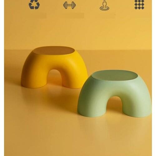 Cute cute small stool household low stool round corners do not hurt baby creative cute childrens cartoon stool not easy to defo