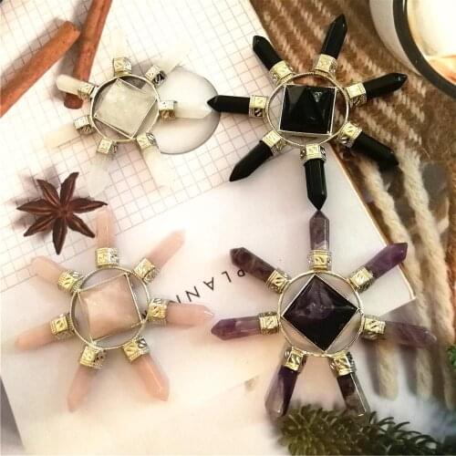 Natural stones minerals crystals 7 chakra rose white quartz amethyst obsidian decor meditation chakra healing crystal reiki