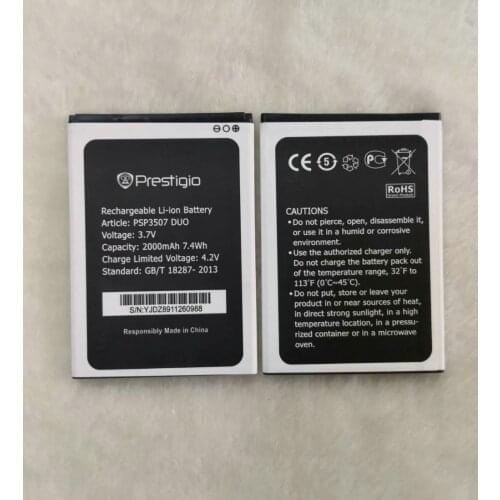 New 2000mAh PSP3507 High Quality Li-ion Rechargeable Battery For Prestigio Wize N3 PSP3507DUO Phone