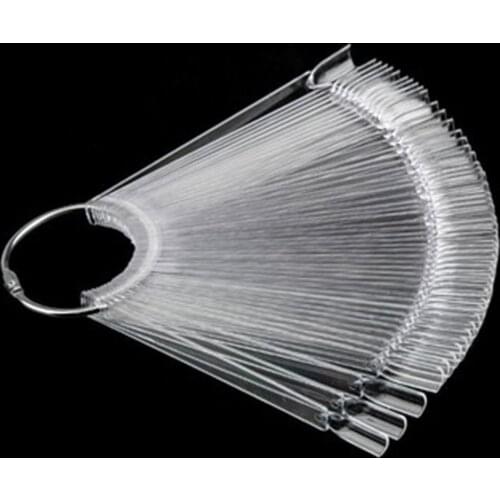 50/Set Nail Art Tips Display Practice Sticks Fan Shaped Nail Polish Swatches Nail Color Sample Nail Art Tools Supplies
