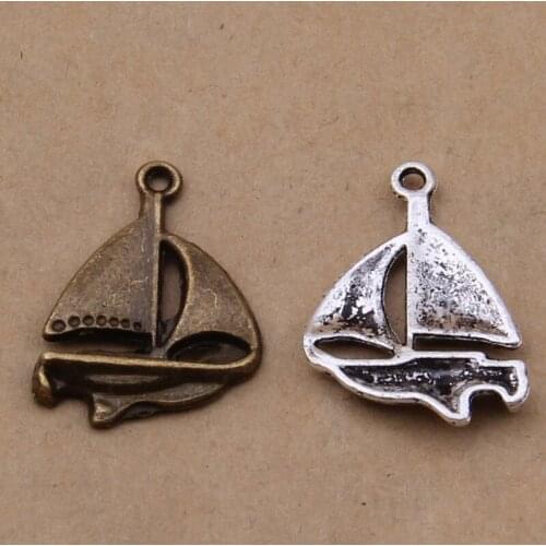Personalit 100pcs Vintage Sailboat Charm For Making Bracelets/necklace/key Chain/apparel Fashion DIY Jewelry Accessories