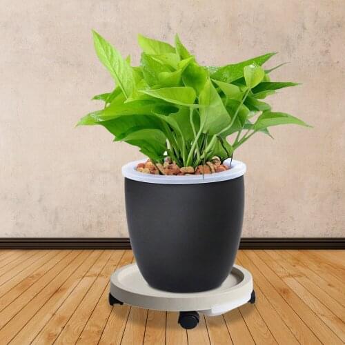 Planter Caddies Round Caster Tray Pallet Rack Portable Mobile Flower With Wheels Outdoor Home Gardens 14inch White Stand Pot