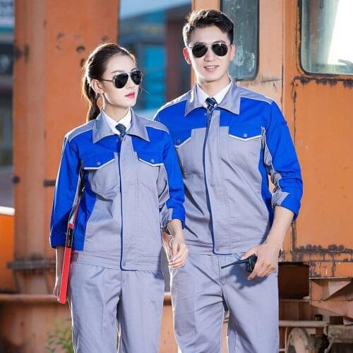 Worker clothing workwear clothes set male/female workmen Factory uniform Work clothes Long-sleeved overalls suit male free ship