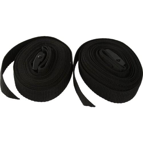 Pair Tie Down Strap 3.8m Length 25mm Wide for Roof Rack Kayak Canoe Black