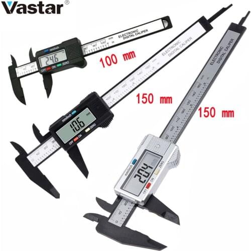 Vastar 150mm 100mm 6 Inch Electronic Digital Caliper Carbon Fiber Vernier Caliper Gauge Micrometer Measuring Tool Digital Ruler
