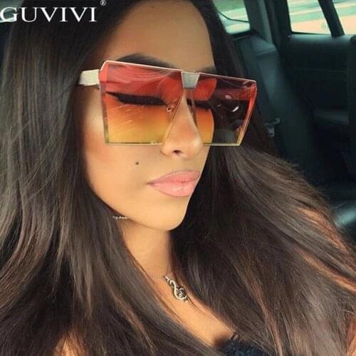 Sqaure Oversized Sunglasses Women Gradient Vintage Sunglasses Men Luxury Brand Designer Clear Lens Retro Sunglasses Shades UV400
