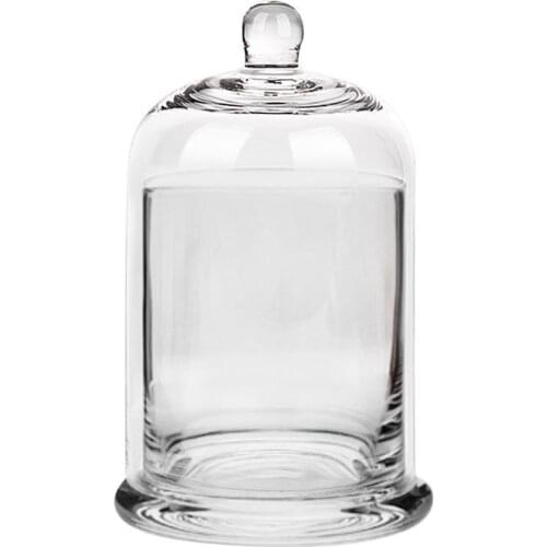 Ins Glass Aromatherapy Cover Candle Without Fire with Lid Dried Flower Lipstick Glass Cover Decoration Ornaments Golden Bell Jar
