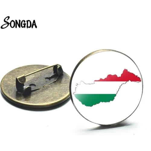 National Flag Souvenir Brooch Germany Belgium United States South Africa Italy Australia Russia Pin Badges Glass Cabochon