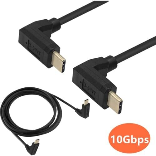 USB 3.1 Type c 90 Degree 10Gbps Connector Extension Cable, Supports Charging, Data, Audio, Video Cable for New MacBook Pro 2017