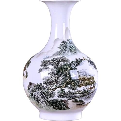 Jingdezhen Fine Bone China Porcelain Big Size Vase Antique Bone China Decorated Ceramic Vase